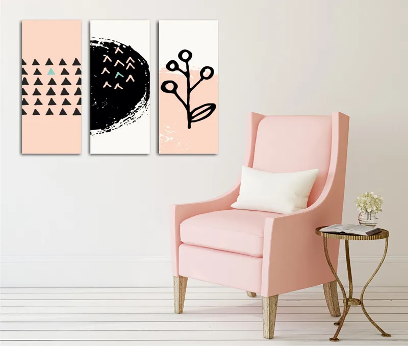 Dekorativ Canvastavla 3-Delar 45x20 cm, Flerfärgad