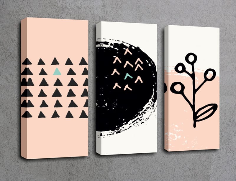 Dekorativ Canvastavla 3-Delar 45x20 cm - Flerfärgad - Inredning - Tavlor & konst - Canvastavlor