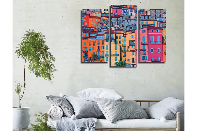 Dekorativ Canvastavla 3-Delar 45x20 cm - Flerfärgad - Inredning - Tavlor & konst - Canvastavlor