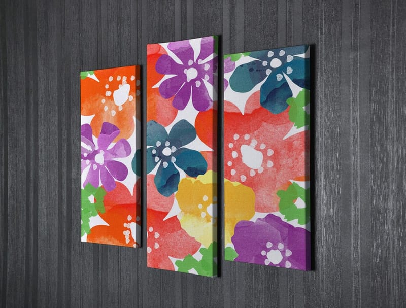 Dekorativ Canvastavla 3-Delar 45x20 cm - Flerfärgad - Inredning - Tavlor & konst - Canvastavlor