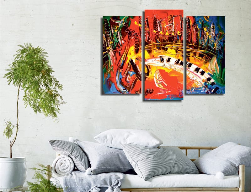 Dekorativ Canvastavla 3-Delar 45x20 cm - Flerfärgad - Inredning - Tavlor & konst - Canvastavlor