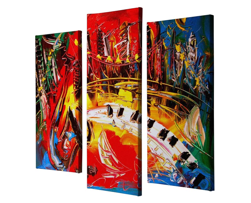 Dekorativ Canvastavla 3-Delar 45x20 cm - Flerfärgad - Inredning - Tavlor & konst - Canvastavlor