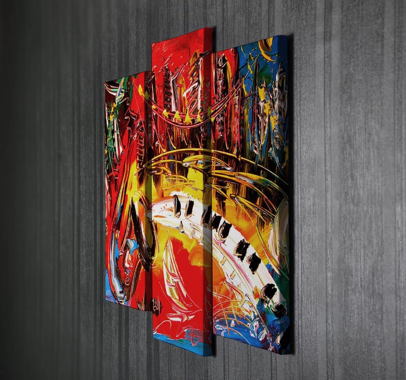 Dekorativ Canvastavla 3-Delar 45x20 cm - Flerfärgad - Inredning - Tavlor & konst - Canvastavlor