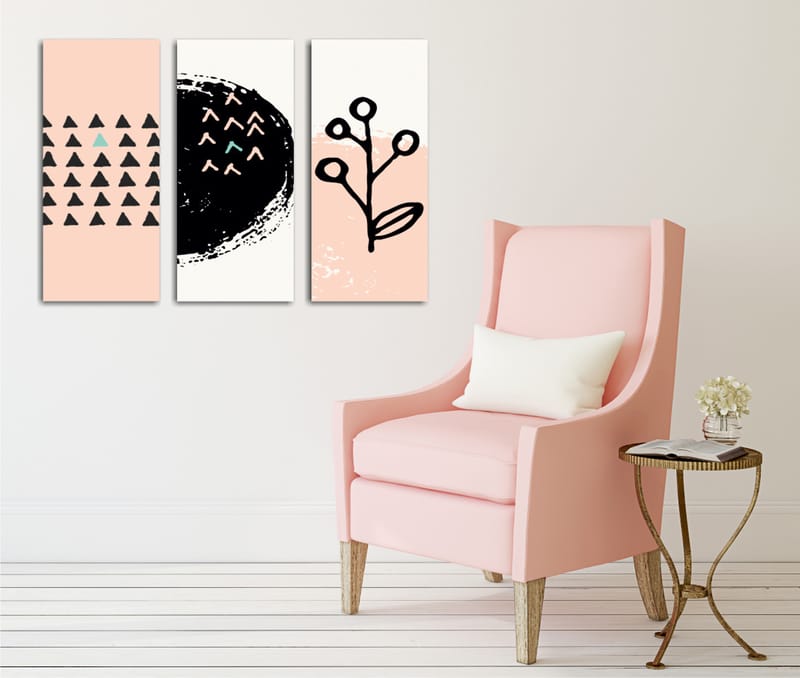 Dekorativ Canvastavla 3-Delar 45x20 cm - Flerfärgad - Inredning - Tavlor & konst - Canvastavlor