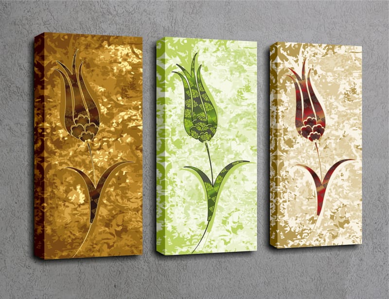 Dekorativ Canvastavla 3-Delar 45x20 cm - Flerfärgad - Inredning - Tavlor & konst - Canvastavlor