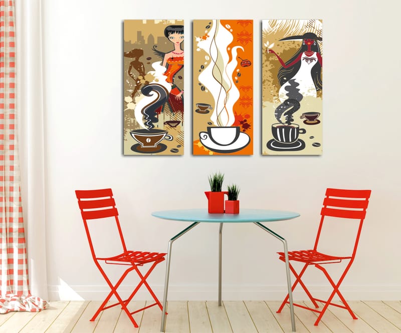 Dekorativ Canvastavla 3-Delar 45x20 cm - Flerfärgad - Inredning - Tavlor & konst - Canvastavlor