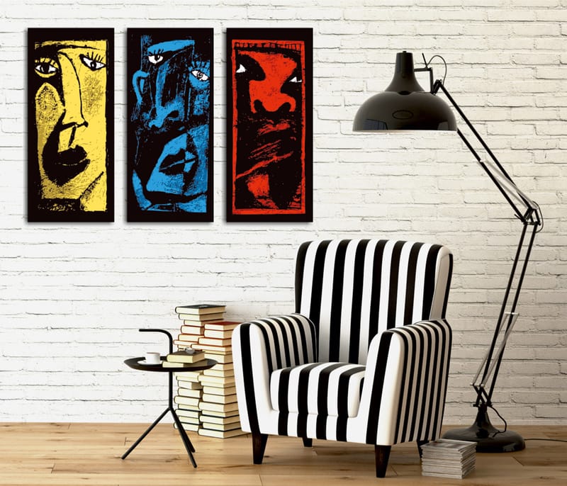 Dekorativ Canvastavla 3-Delar 45x20 cm - Flerfärgad - Inredning - Tavlor & konst - Canvastavlor