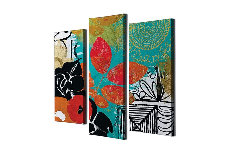 Dekorativ Canvastavla 3-Delar 45x20 cm - Flerfärgad - Inredning - Tavlor & konst - Canvastavlor