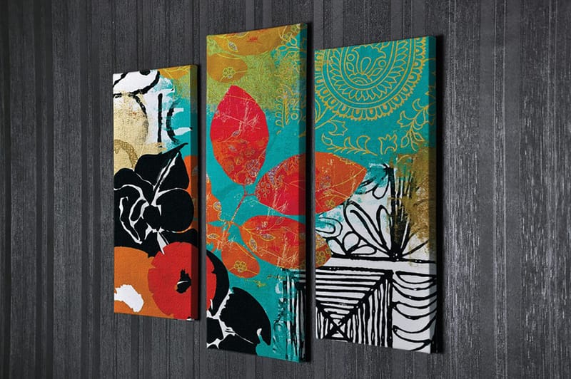 Dekorativ Canvastavla 3-Delar 45x20 cm - Flerfärgad - Inredning - Tavlor & konst - Canvastavlor
