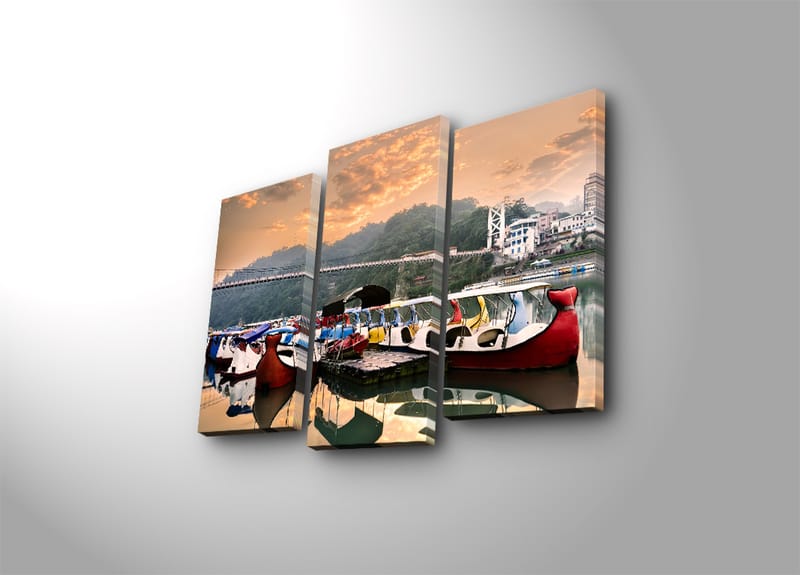 Dekorativ Canvastavla 3-Delar 45x20 cm - Flerfärgad - Inredning - Tavlor & konst - Canvastavlor