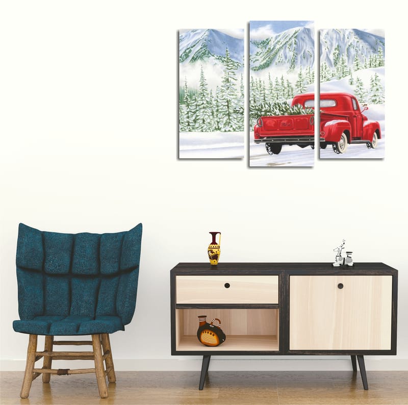 Dekorativ Canvastavla 3-Delar 45x20 cm - Flerfärgad - Inredning - Tavlor & konst - Canvastavlor