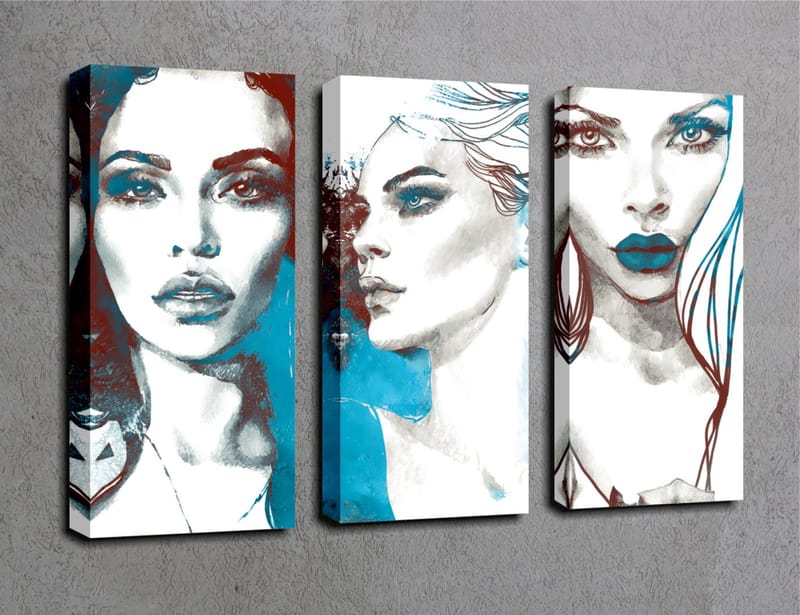 Dekorativ Canvastavla 3-Delar 45x20 cm - Flerfärgad - Inredning - Tavlor & konst - Canvastavlor