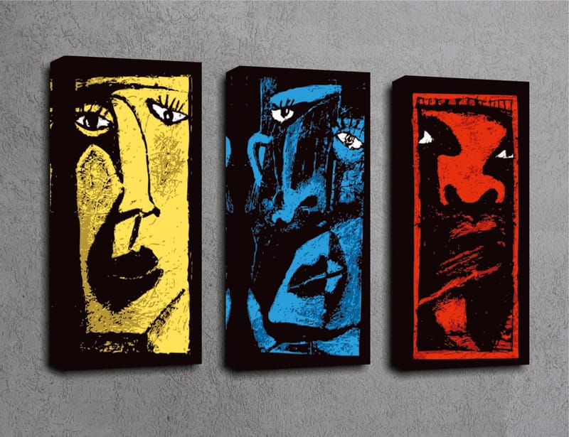 Dekorativ Canvastavla 3-Delar 45x20 cm - Flerfärgad - Inredning - Tavlor & konst - Canvastavlor