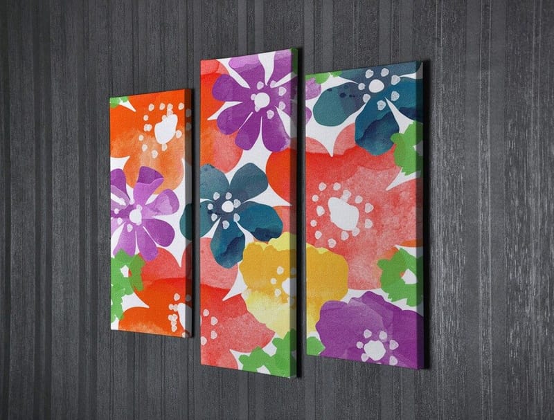 Dekorativ Canvastavla 3-Delar 45x20 cm - Flerfärgad - Inredning - Tavlor & konst - Canvastavlor