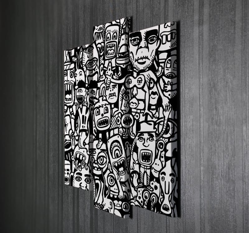 Dekorativ Canvastavla 3-Delar 45x20 cm - Flerfärgad - Inredning - Tavlor & konst - Canvastavlor