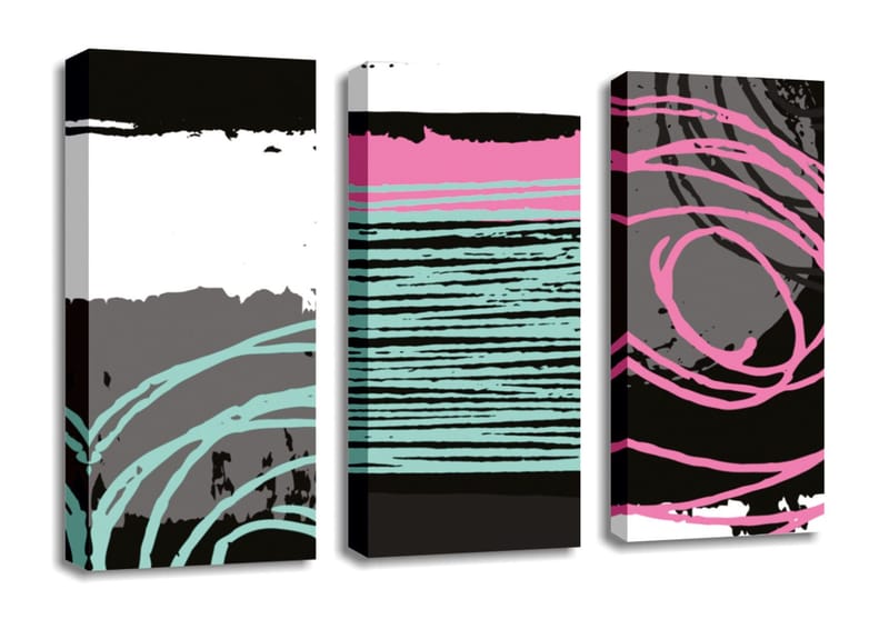 Dekorativ Canvastavla 3-Delar 45x20 cm - Flerfärgad - Inredning - Tavlor & konst - Canvastavlor