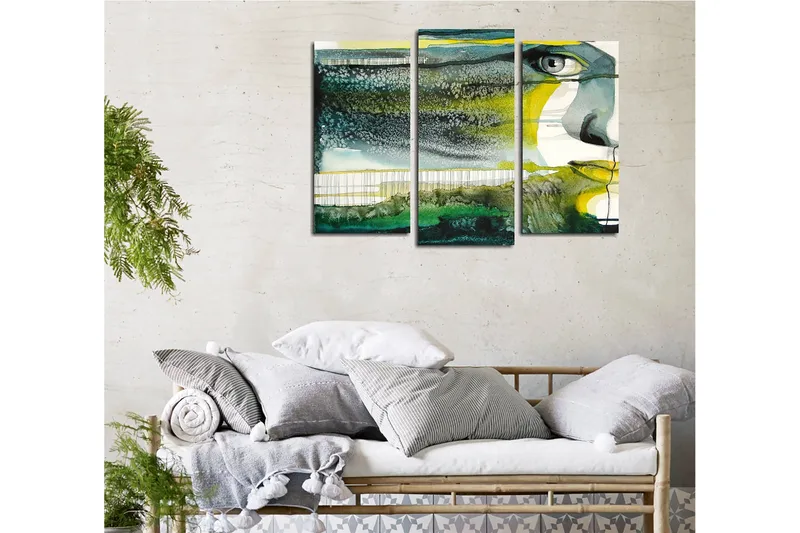 Dekorativ Canvastavla 3-Delar 45x20 cm, Flerfärgad