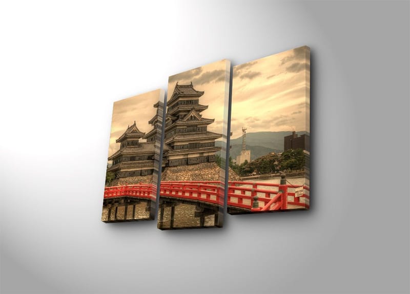 Dekorativ Canvastavla 3-Delar 45x20 cm, Flerfärgad