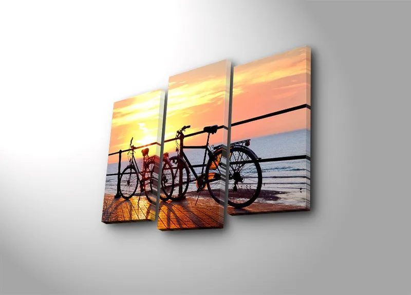 Dekorativ Canvastavla 3-Delar 45x20 cm, Flerfärgad