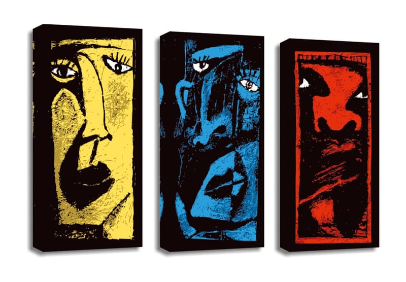 Dekorativ Canvastavla 3-Delar 45x20 cm - Flerfärgad - Inredning - Tavlor & konst - Canvastavlor