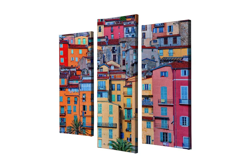 Dekorativ Canvastavla 3-Delar 45x20 cm, Flerfärgad