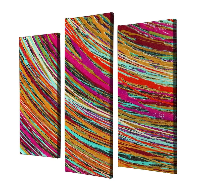 Dekorativ Canvastavla 3-Delar 45x20 cm - Flerfärgad - Inredning - Tavlor & konst - Canvastavlor