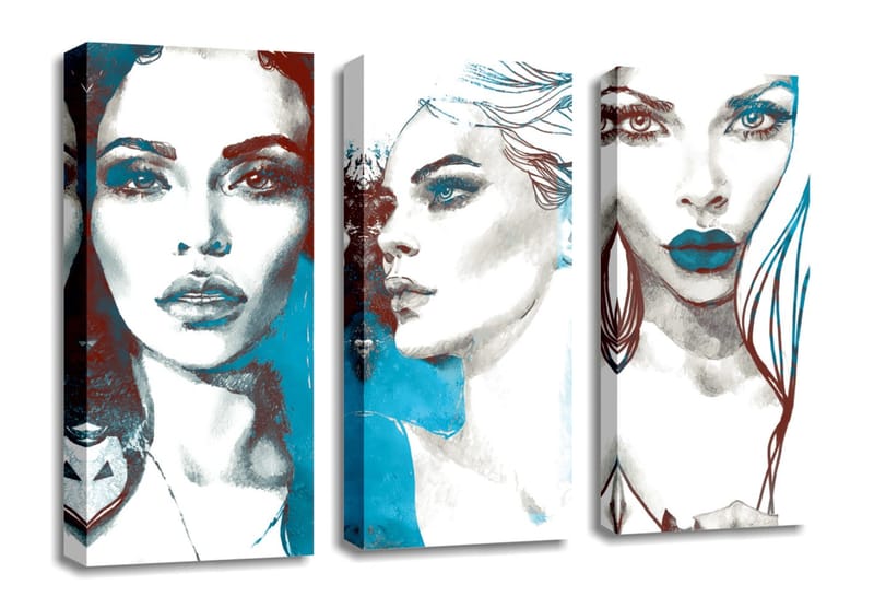 Dekorativ Canvastavla 3-Delar 45x20 cm - Flerfärgad - Inredning - Tavlor & konst - Canvastavlor