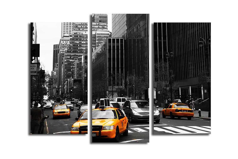 Dekorativ Canvastavla 3-Delar 45x20 cm, Flerfärgad