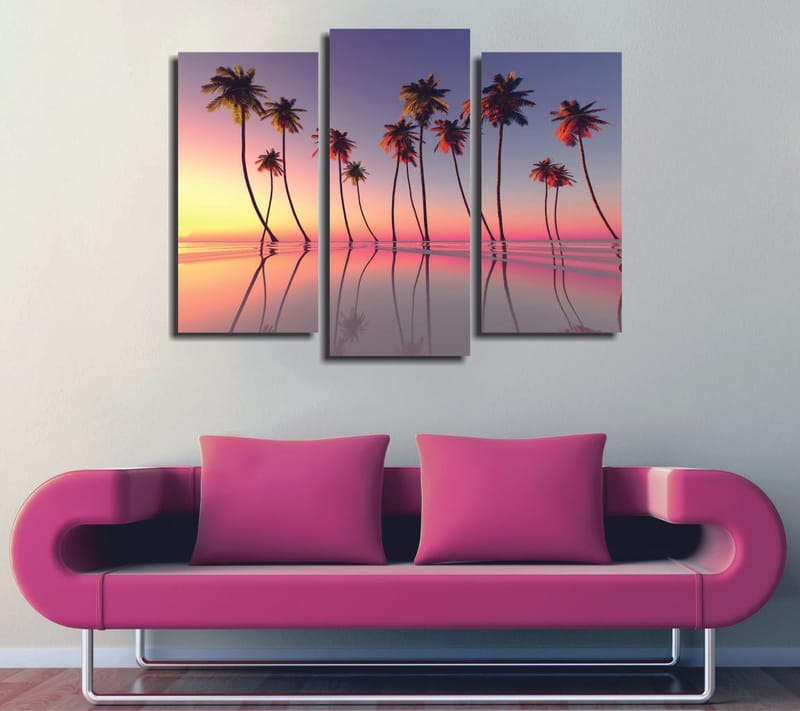 Dekorativ Canvastavla 3-Delar 45x20 cm, Flerfärgad