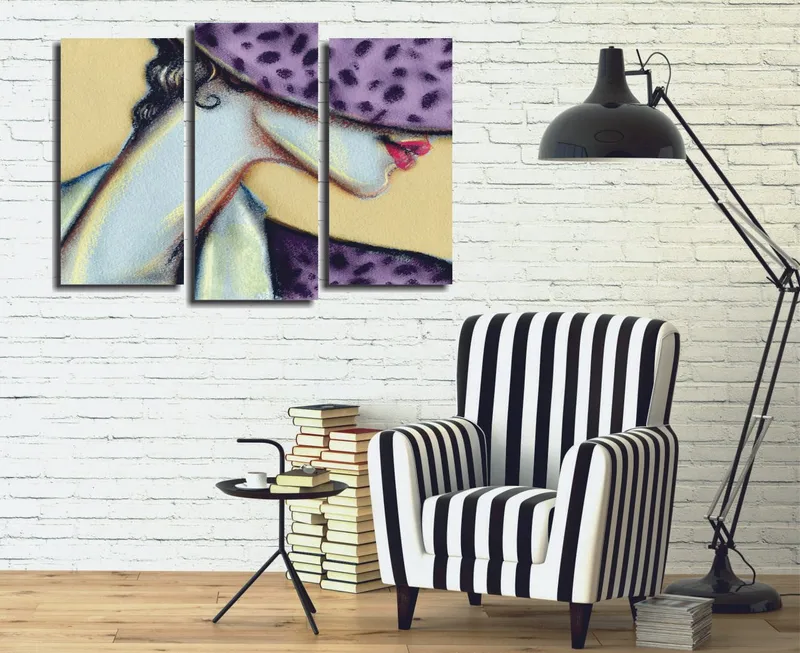 Dekorativ Canvastavla 3-Delar 45x20 cm, Flerfärgad