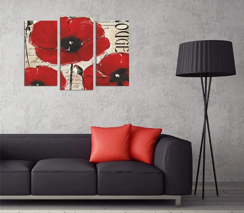 Dekorativ Canvastavla 3-Delar 45x20 cm, Flerfärgad