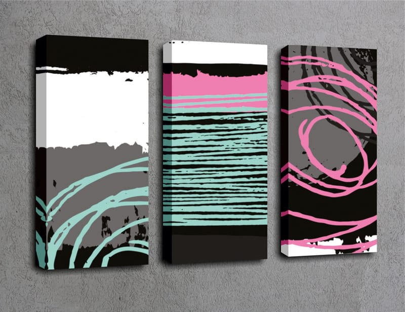 Dekorativ Canvastavla 3-Delar 45x20 cm - Flerfärgad - Inredning - Tavlor & konst - Canvastavlor
