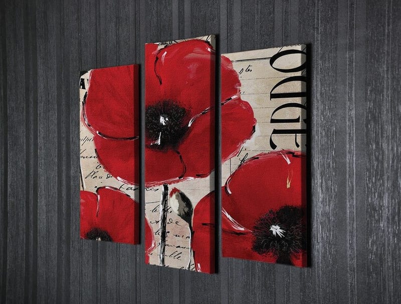 Dekorativ Canvastavla 3-Delar 45x20 cm - Flerfärgad - Inredning - Tavlor & konst - Canvastavlor