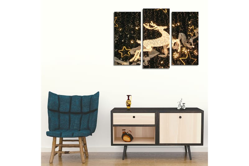 Dekorativ Canvastavla 3-Delar 45x20 cm, Flerfärgad