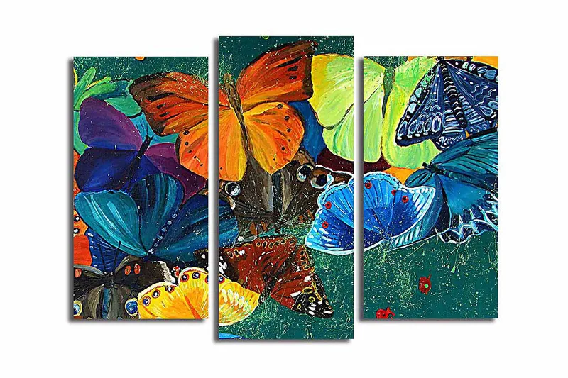 Dekorativ Canvastavla 3-Delar 45x20 cm, Flerfärgad