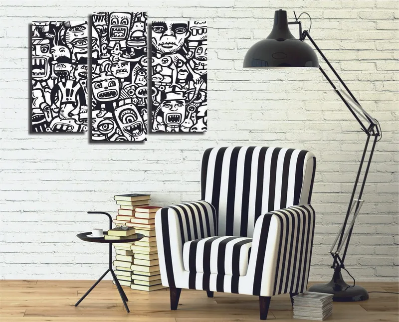 Dekorativ Canvastavla 3-Delar 45x20 cm, Flerfärgad