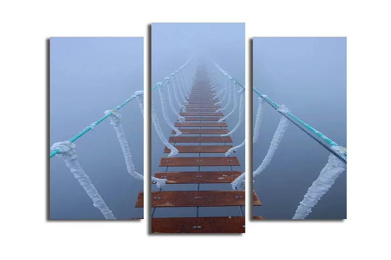 Dekorativ Canvastavla 3-Delar 45x20 cm, Flerfärgad