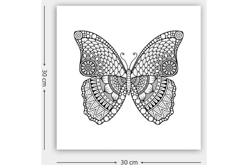 Dekorativ Canvastavla 30x30 cm - Vit|Svart - Inredning - Tavlor & konst - Canvastavlor