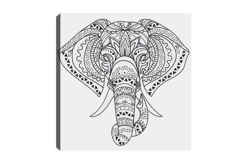 Dekorativ Canvastavla 30x30 cm - Vit|Svart - Inredning - Tavlor & konst - Canvastavlor