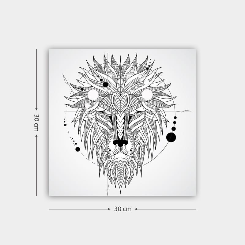 Dekorativ Canvastavla 30x30 cm, Vit|Svart