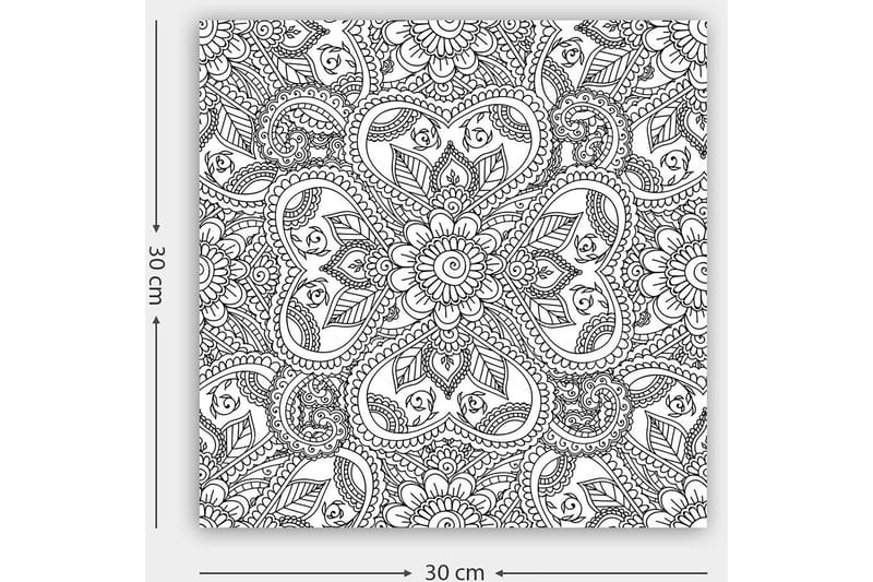 Dekorativ Canvastavla 30x30 cm - Vit|Svart - Inredning - Tavlor & konst - Canvastavlor