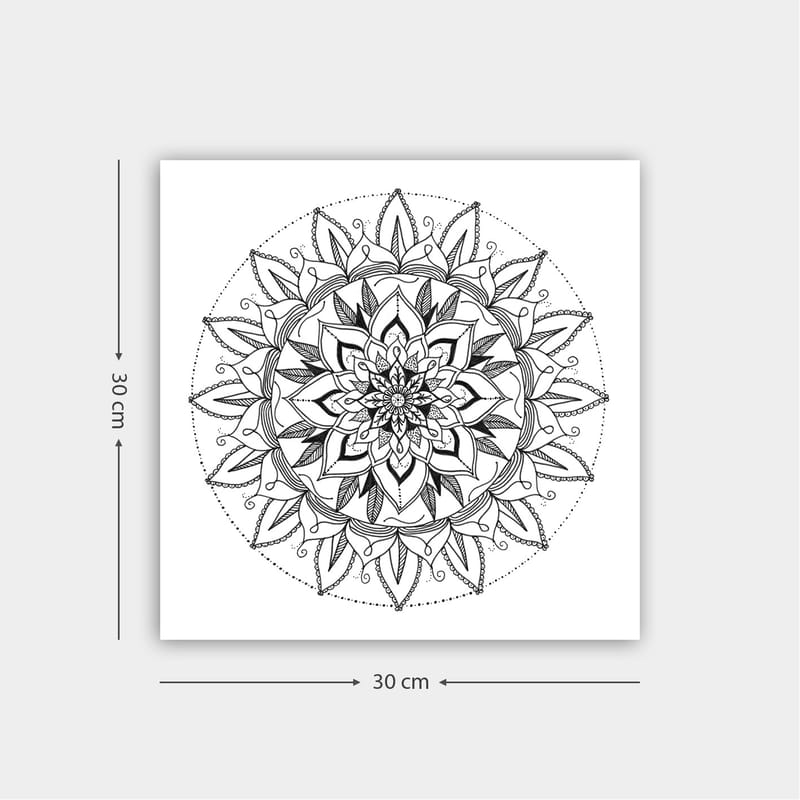 Dekorativ Canvastavla 30x30 cm - Vit|Svart - Inredning - Tavlor & konst - Canvastavlor