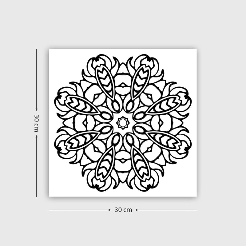 Dekorativ Canvastavla 30x30 cm - Vit|Svart - Inredning - Tavlor & konst - Canvastavlor