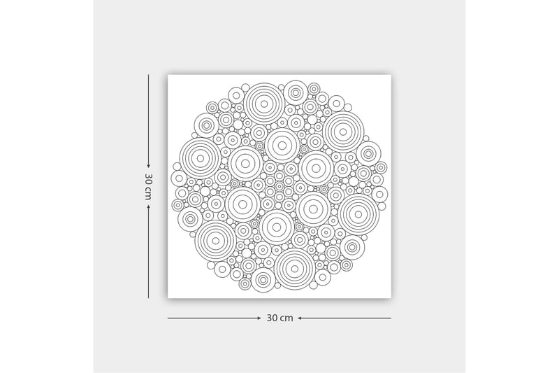 Dekorativ Canvastavla 30x30 cm - Vit|Svart - Inredning - Tavlor & konst - Canvastavlor