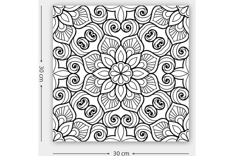 Dekorativ Canvastavla 30x30 cm - Vit|Svart - Inredning - Tavlor & konst - Canvastavlor