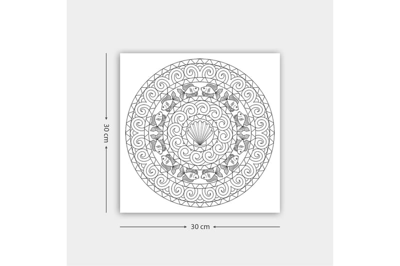 Dekorativ Canvastavla 30x30 cm - Vit|Svart - Inredning - Tavlor & konst - Canvastavlor