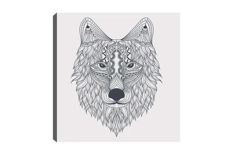 Dekorativ Canvastavla 30x30 cm, Vit|Svart