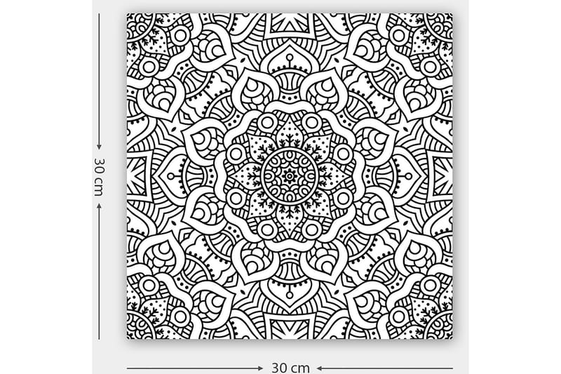Dekorativ Canvastavla 30x30 cm - Vit|Svart - Inredning - Tavlor & konst - Canvastavlor