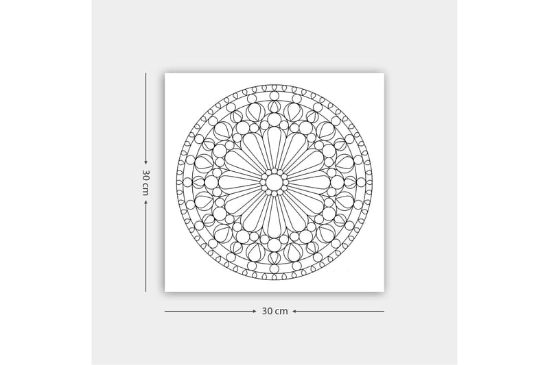 Dekorativ Canvastavla 30x30 cm - Vit|Svart - Inredning - Tavlor & konst - Canvastavlor