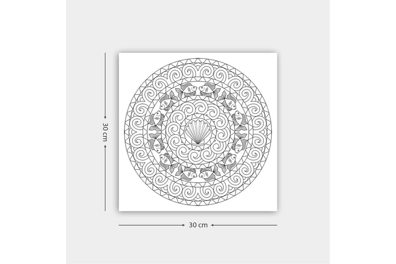 Dekorativ Canvastavla 30x30 cm - Vit|Svart - Inredning - Tavlor & konst - Canvastavlor